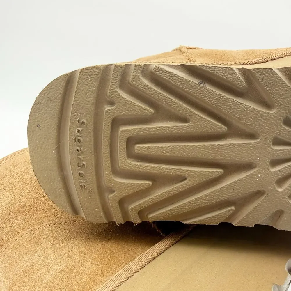 UGG Womens Classic Mini Platform Bootie US 9 EU 40 Chestnut Suede EUC